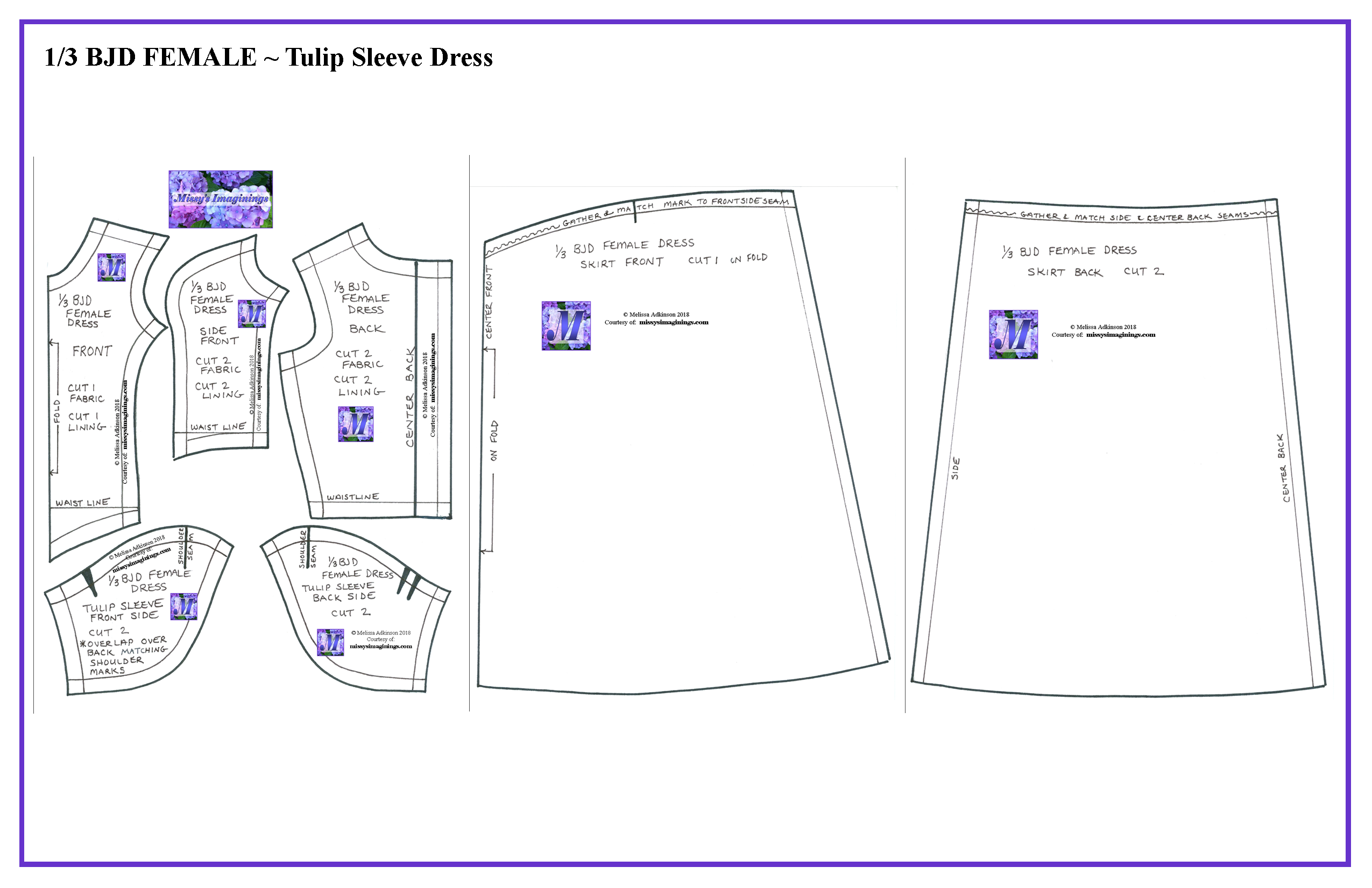 BJD Tulip Sleeve Dress