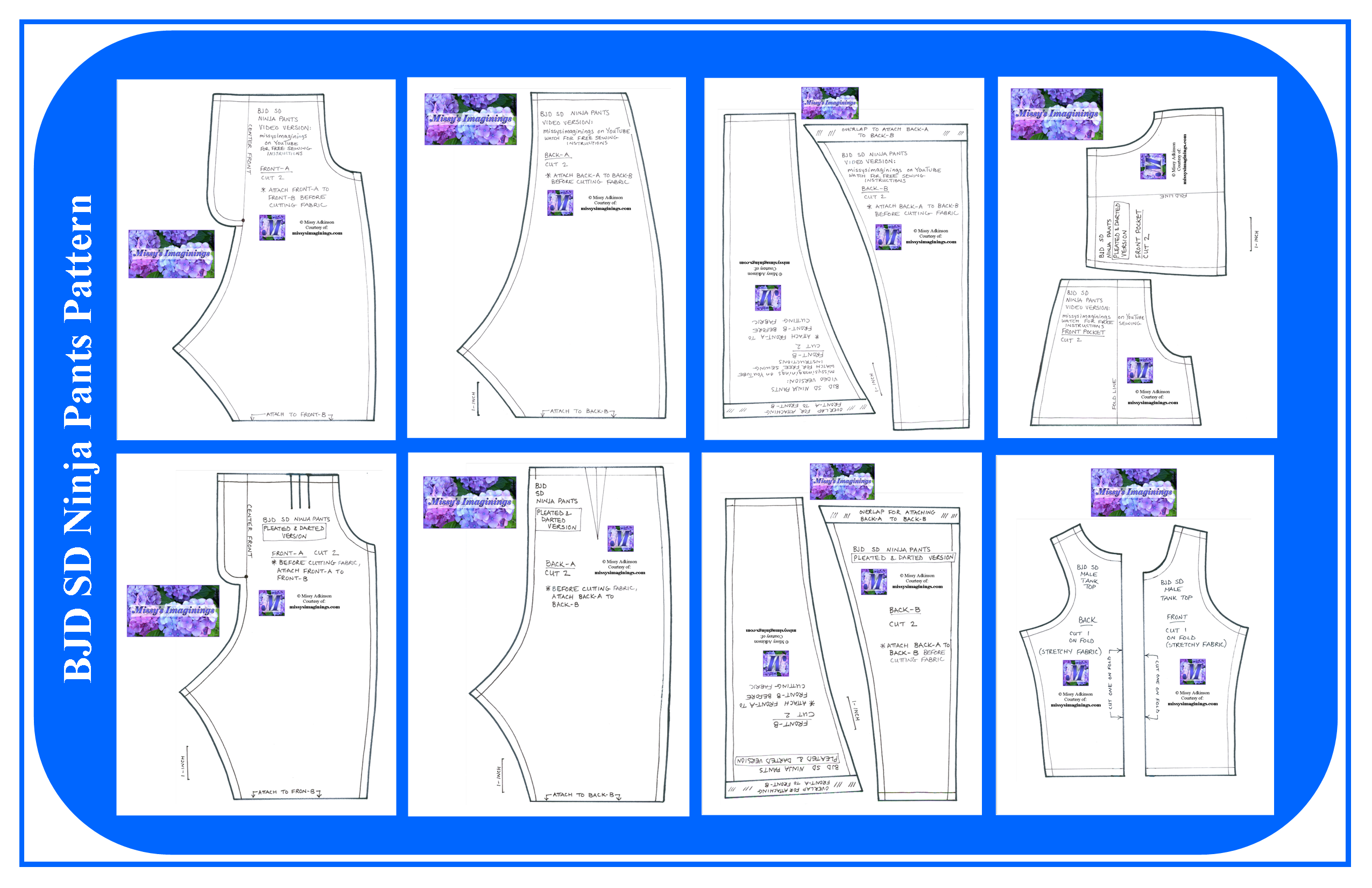 BJD SD Ninja Pants &amp; Tank Top