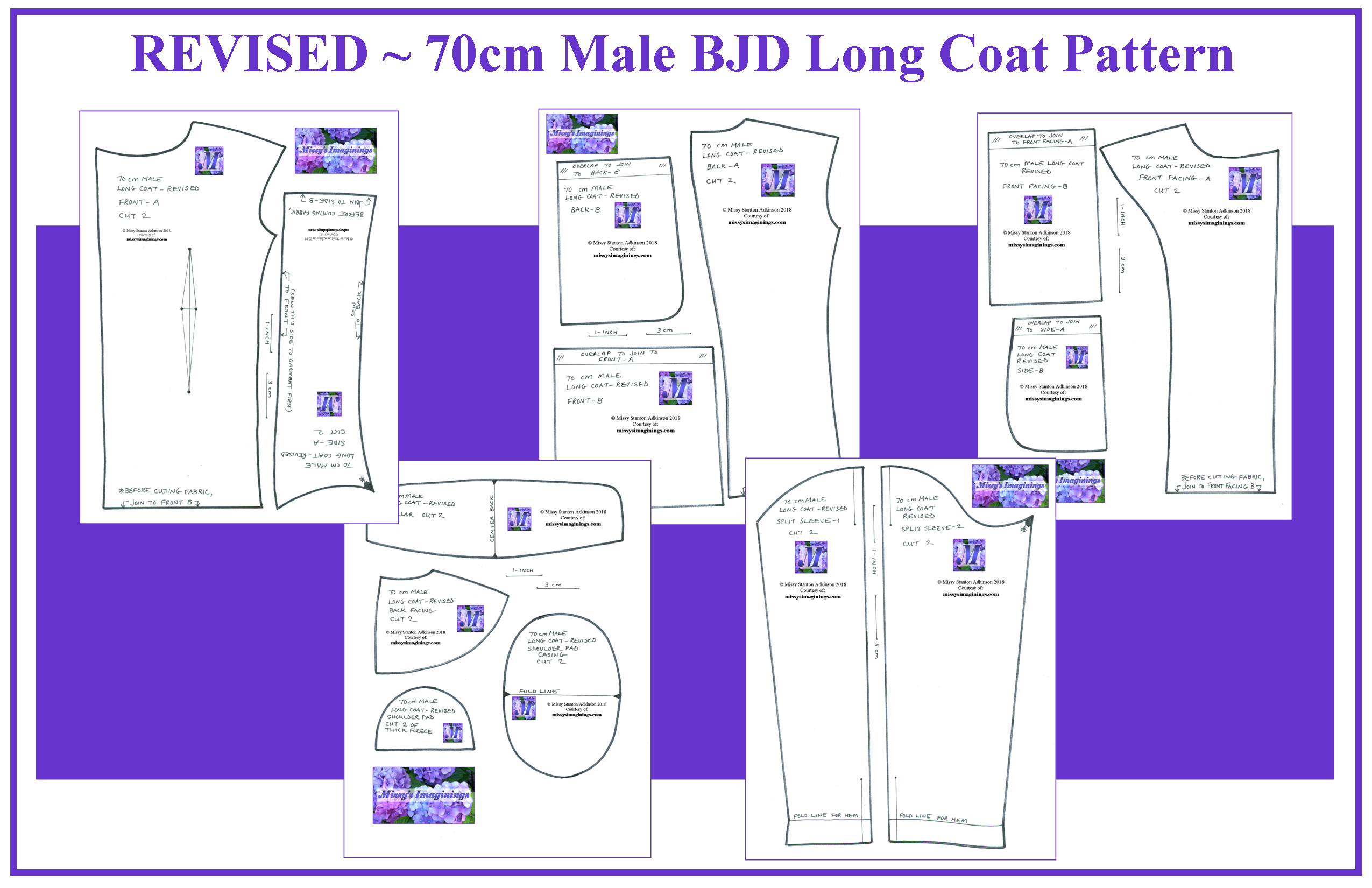 REVISED - BJD 70cm Long Coat