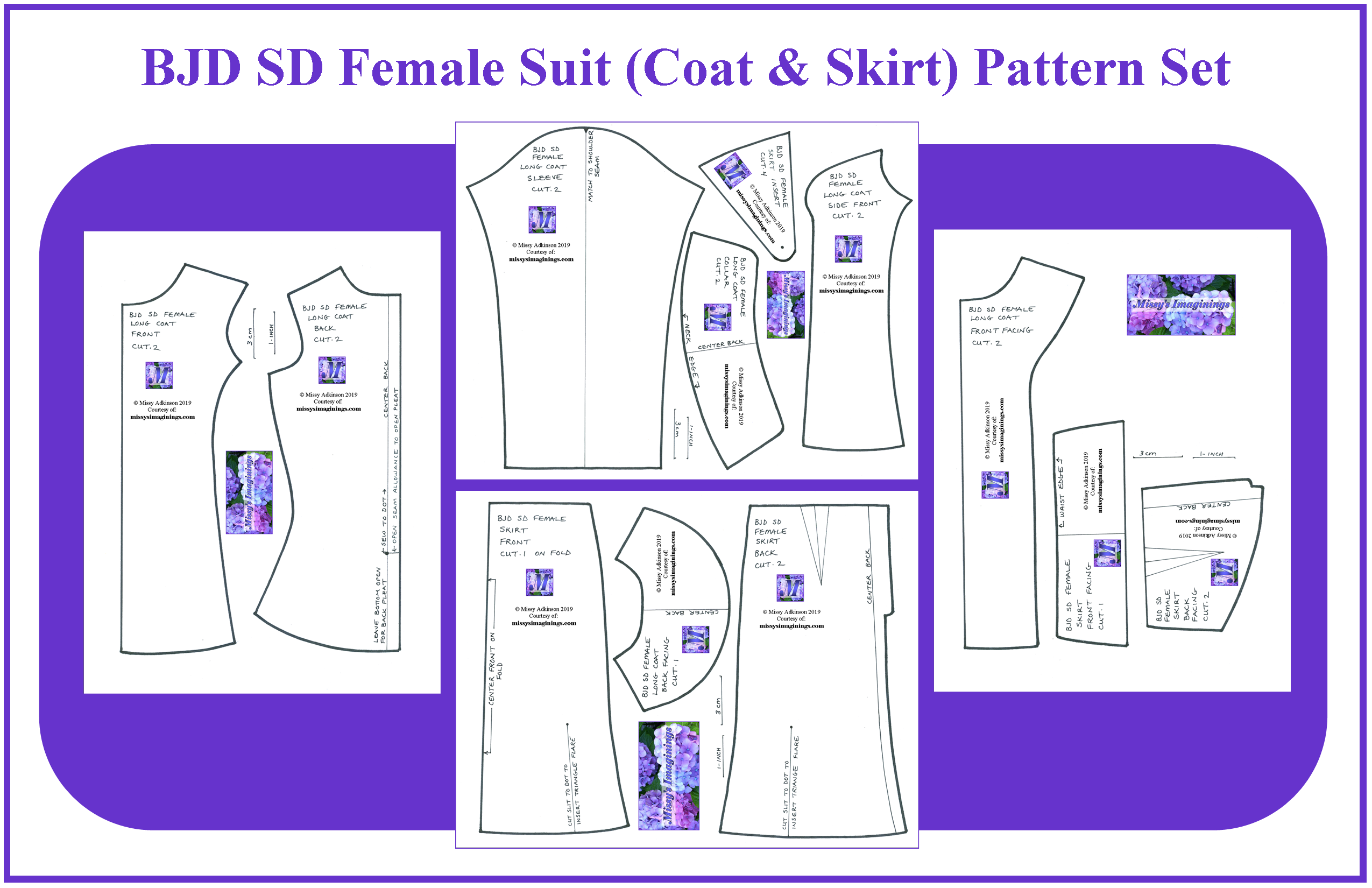BJD SD Female Suit Pattern Set