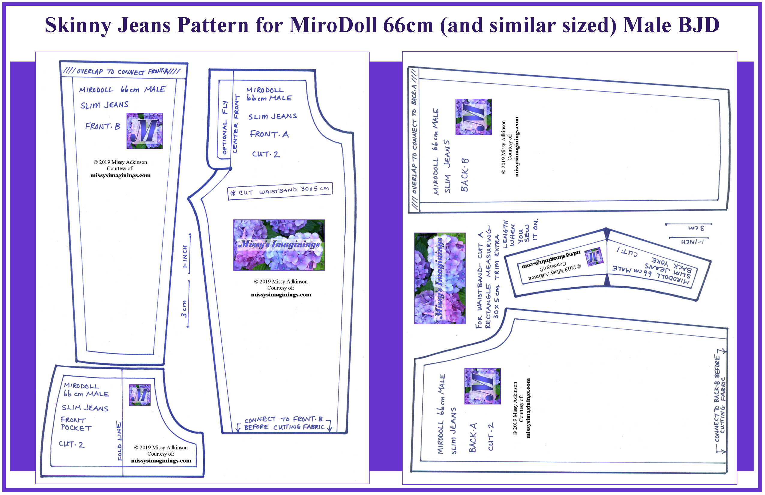 Skinny Jeans for MiroDoll 66cm