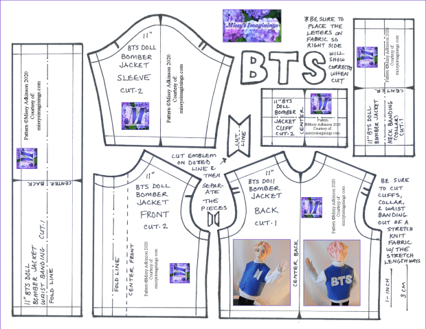 11inch BTS Doll Bomber Jacket